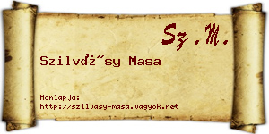 Szilvásy Masa névjegykártya